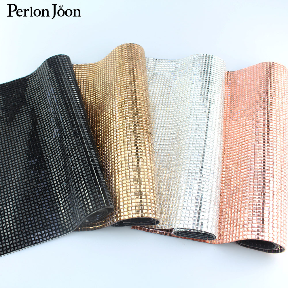 Hotfix Rhinestone Sheet - 24*40cm Square Glass Rhinestone Mesh Trim