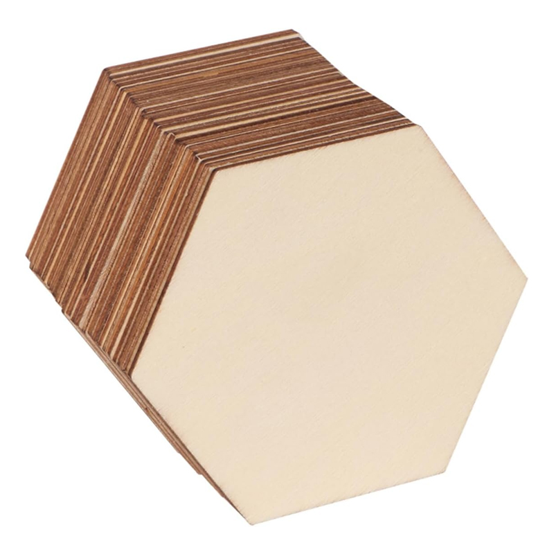 Craft Embellishment - 20pcs 20cm Hexagon Unfinished Blank Wood