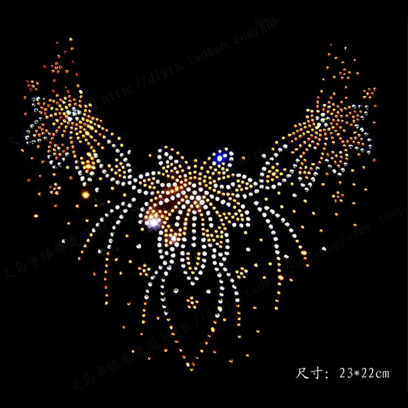 Hotfix Rhinestone Sheet - 23*22cm 3 color hotfix rhinestones motif