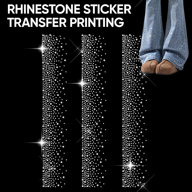 Hotfix Rhinestone Sheet - 1/2/4Pcs 3Row Hotfix Rhinestone Iron on