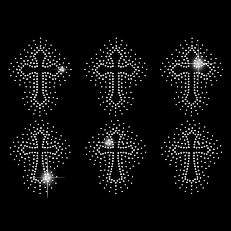 Hotfix Rhinestone Sheet - 1 pc Skeleton Cross Rhinestone Iron