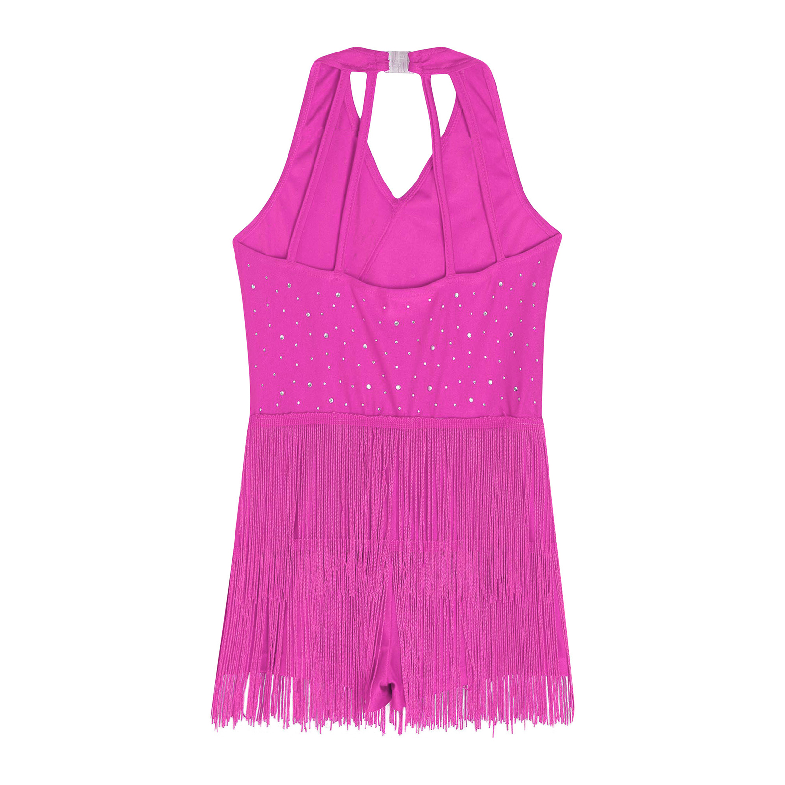 Kids Girls Latin Leotard Dress - Rhinestone Banding Trim ulasan dan harga