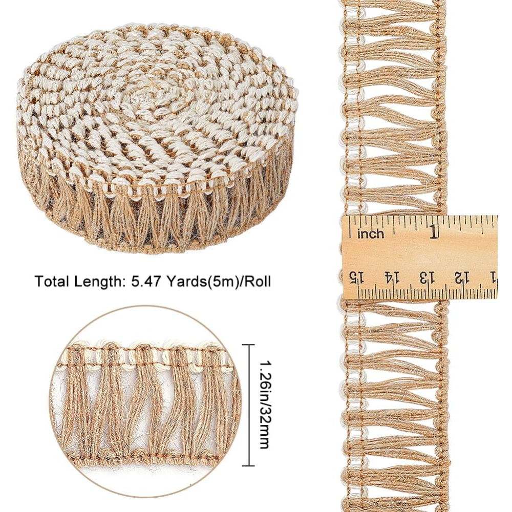 5 Meters Burlap Fringe Tassel  - Fringe Ribbon Sewing ulasan dan harga
