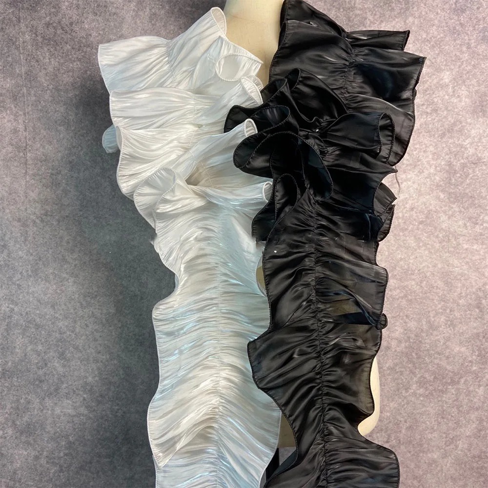 1Yard Ruffle Shiny Satin Pleat - Lace Ribbon Trim ulasan dan harga