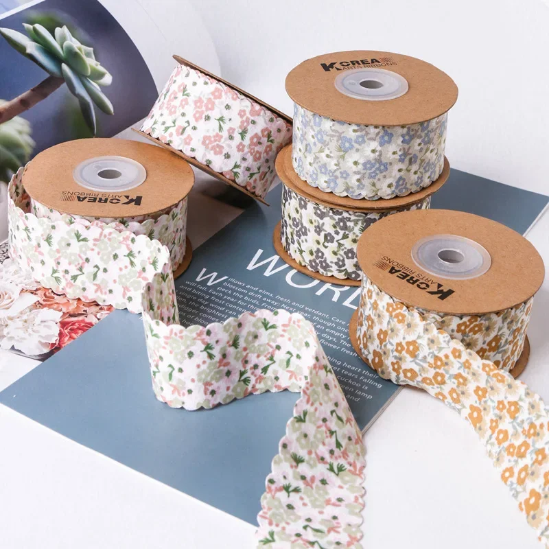 25/38mm 5yards Wavy Edge Flora - Velvet Ribbon Roll ulasan dan harga