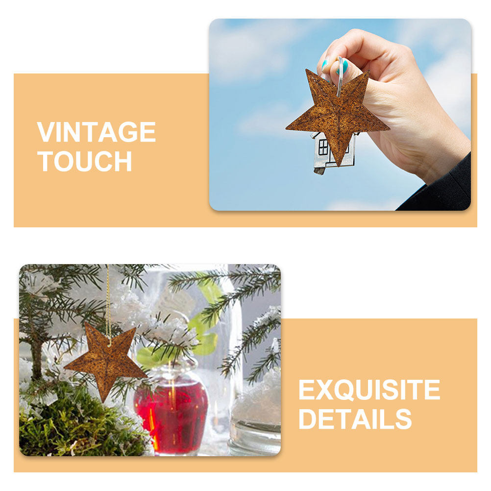 30Pcs Vintage Metal Star Acces - Christmas Craft Embellishment ulasan dan harga