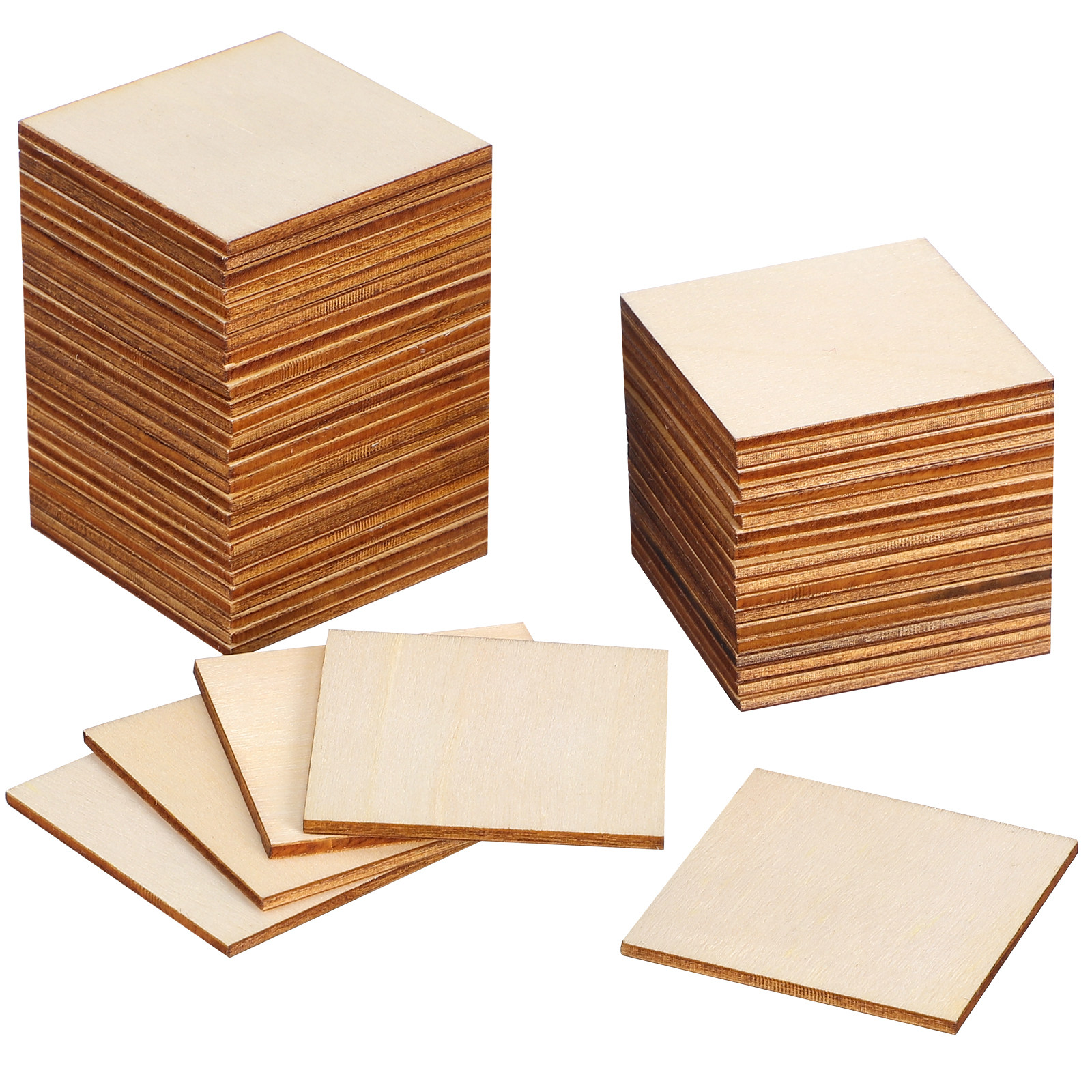50Pcs Wooden Star Slices Squar - Christmas Craft Embellishment ulasan dan harga