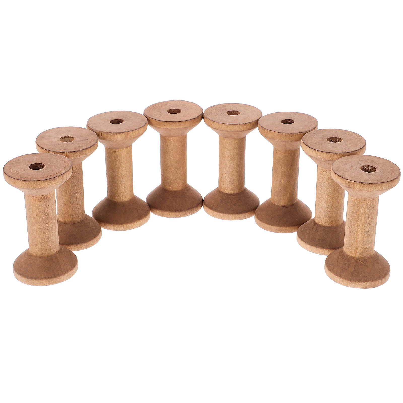 8Pcs Barrel Shaped Wooden Spoo - Embroidery Craft ulasan dan harga
