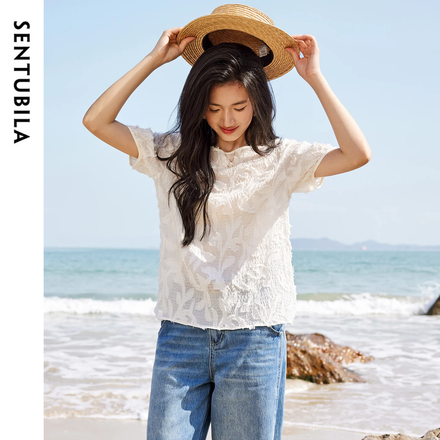 SENTUBILA Women's One-Shoulder - Tassel Fringe Trim ulasan dan harga