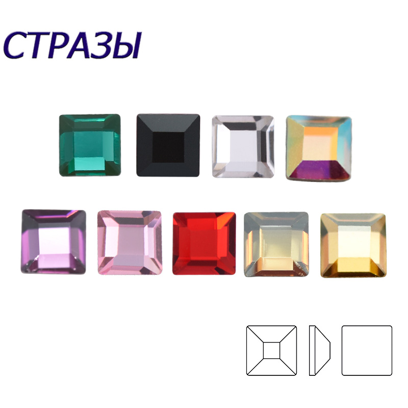 Flat Top Square 20pcs 4mm Non  - Hotfix Rhinestone Sheet ulasan dan harga