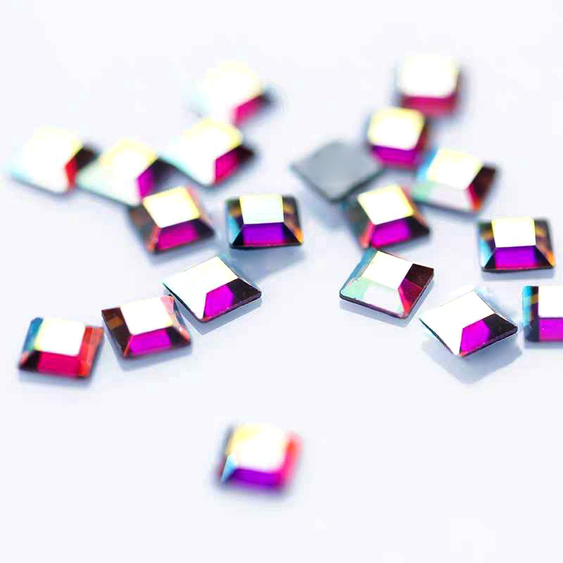 Flat Top Square 20pcs 4mm Non  - Hotfix Rhinestone Sheet ulasan dan harga