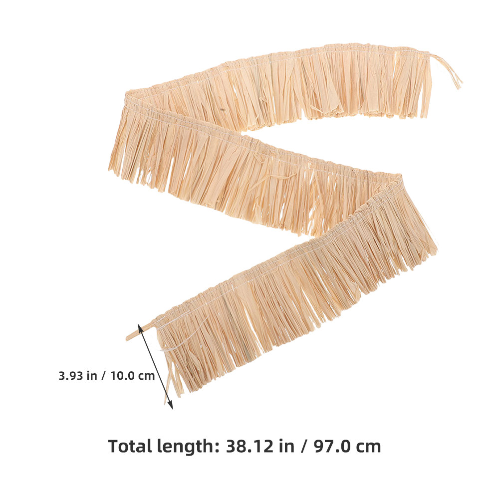 2Pcs Handwoven Raffia Fringe T - Tassel Fringe Trim ulasan dan harga