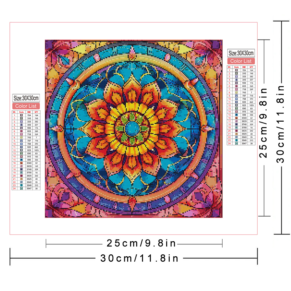 Diamond Painting Mandala Flowe - Embroidery Embellishments ulasan dan harga