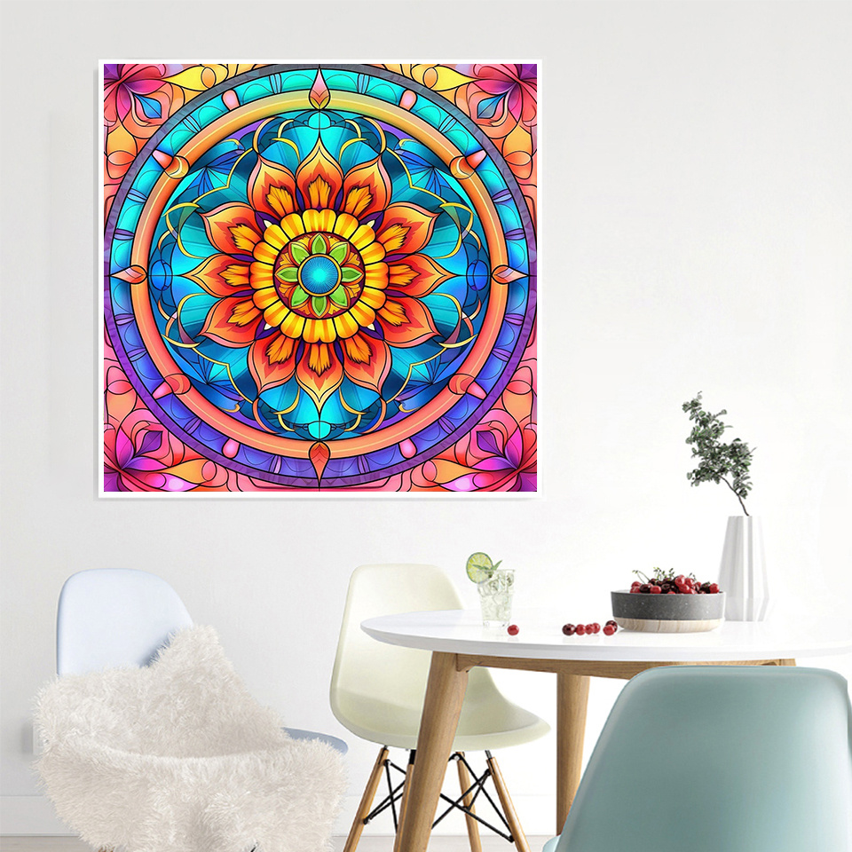 Diamond Painting Mandala Flowe - Embroidery Embellishments ulasan dan harga