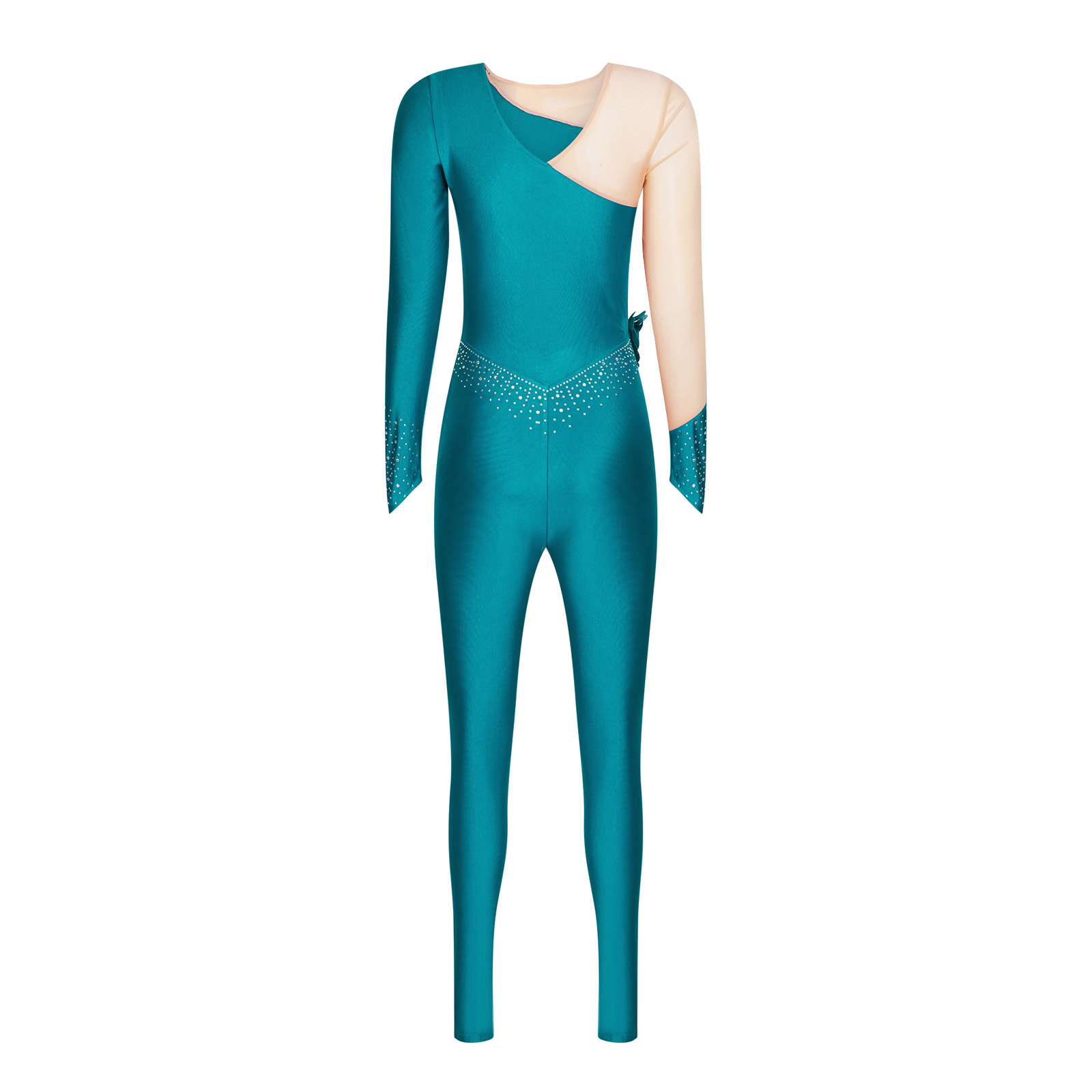 Women Figure Skating Jumpsuit  - Rhinestone Banding Trim ulasan dan harga