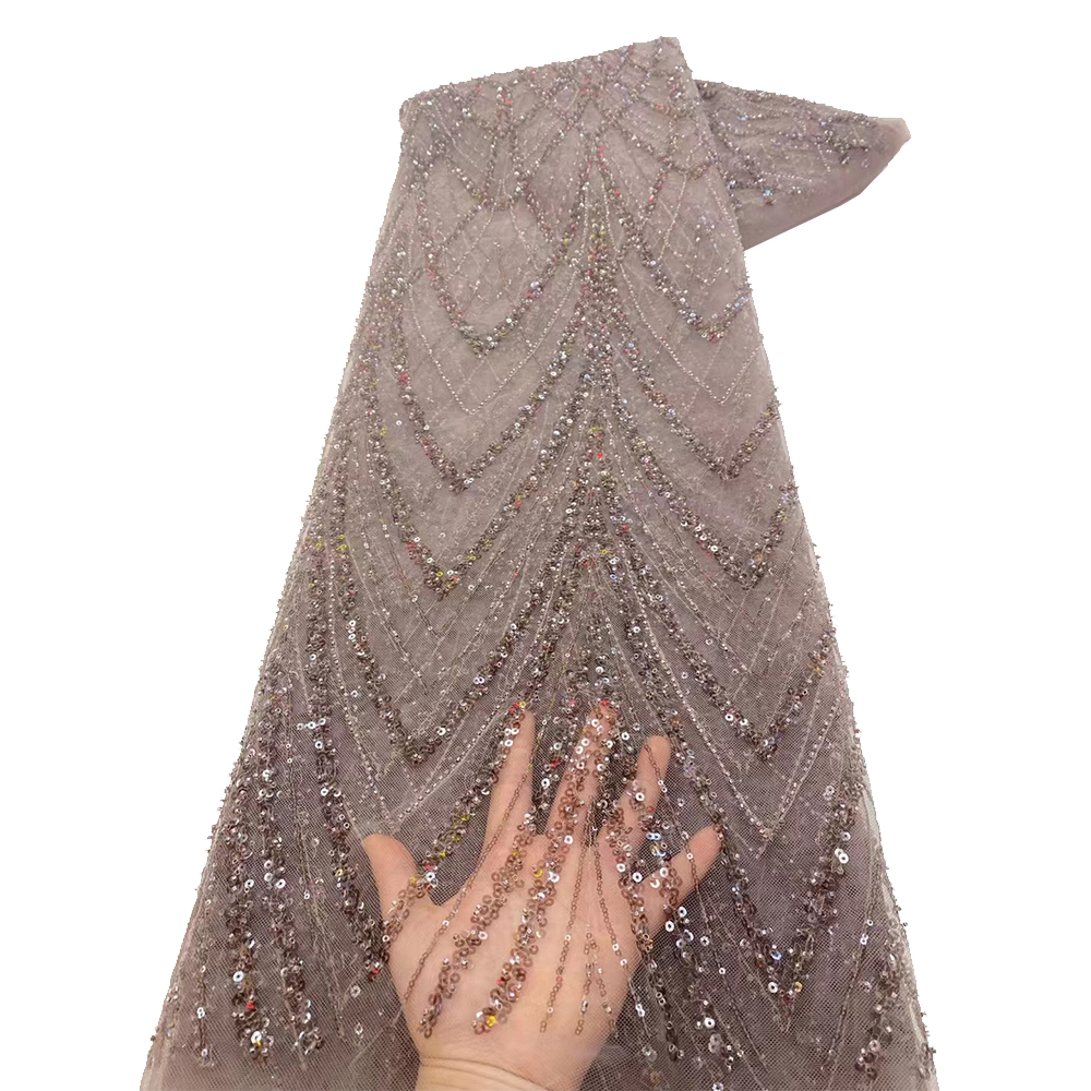 Luxury African Sequins Beaded  - Guipure Lace Panel ulasan dan harga