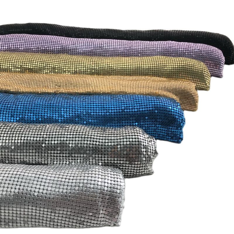 Gold Aluminum Metal Sequin Fab - Crystal Mesh Fabric ulasan dan harga