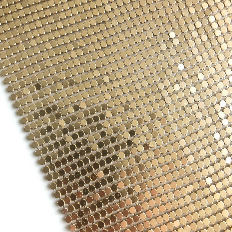 Gold Aluminum Metal Sequin Fab - Crystal Mesh Fabric ulasan dan harga