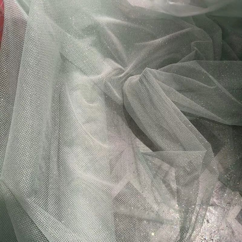 Glitter Sequin Mesh Fabric for - Crystal Mesh Fabric ulasan dan harga