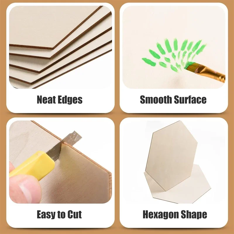 20pcs 20cm Hexagon Unfinished  - Craft Embellishment ulasan dan harga