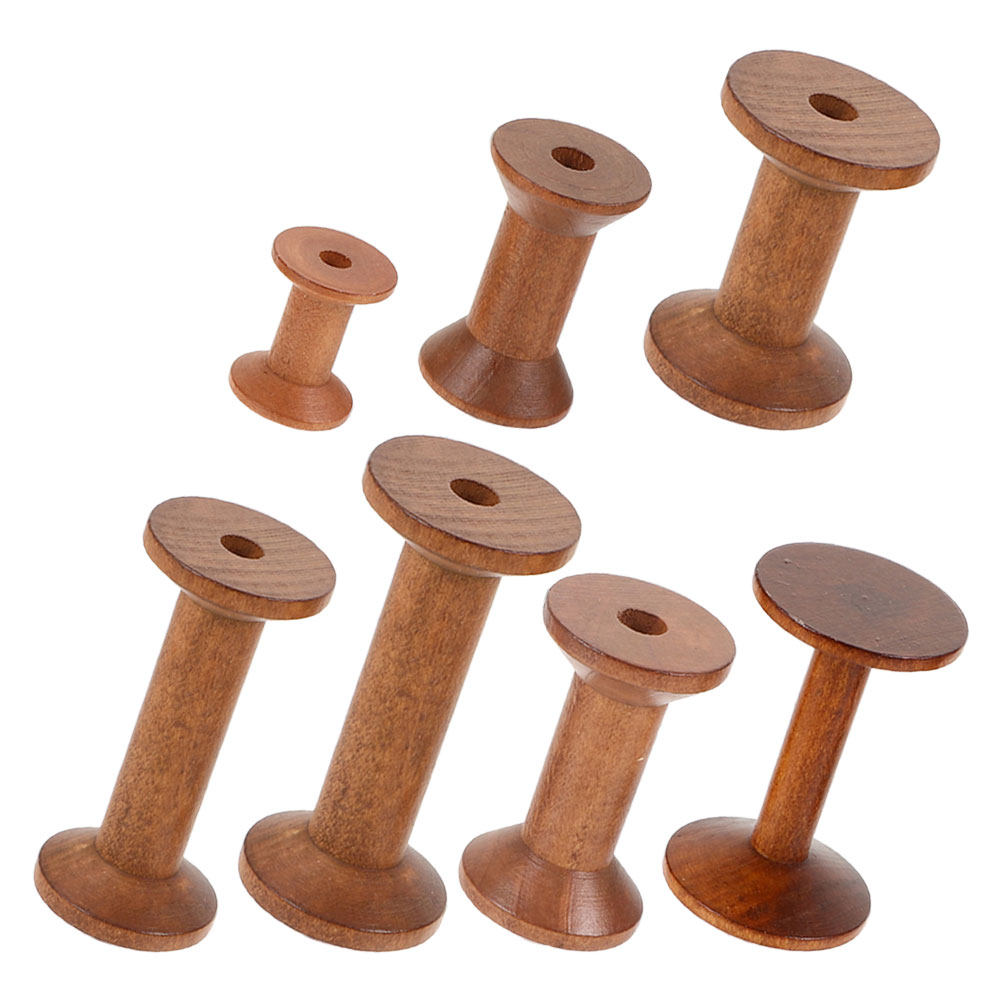 7Pcs Wooden Bobbins Set Space  - Embroidery Craft ulasan dan harga