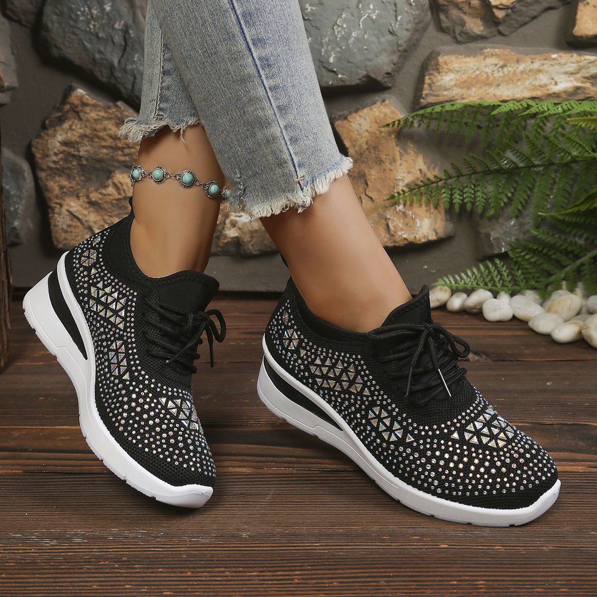 Glitter Rhinestone Knit Mesh W - Crystal Mesh Fabric ulasan dan harga