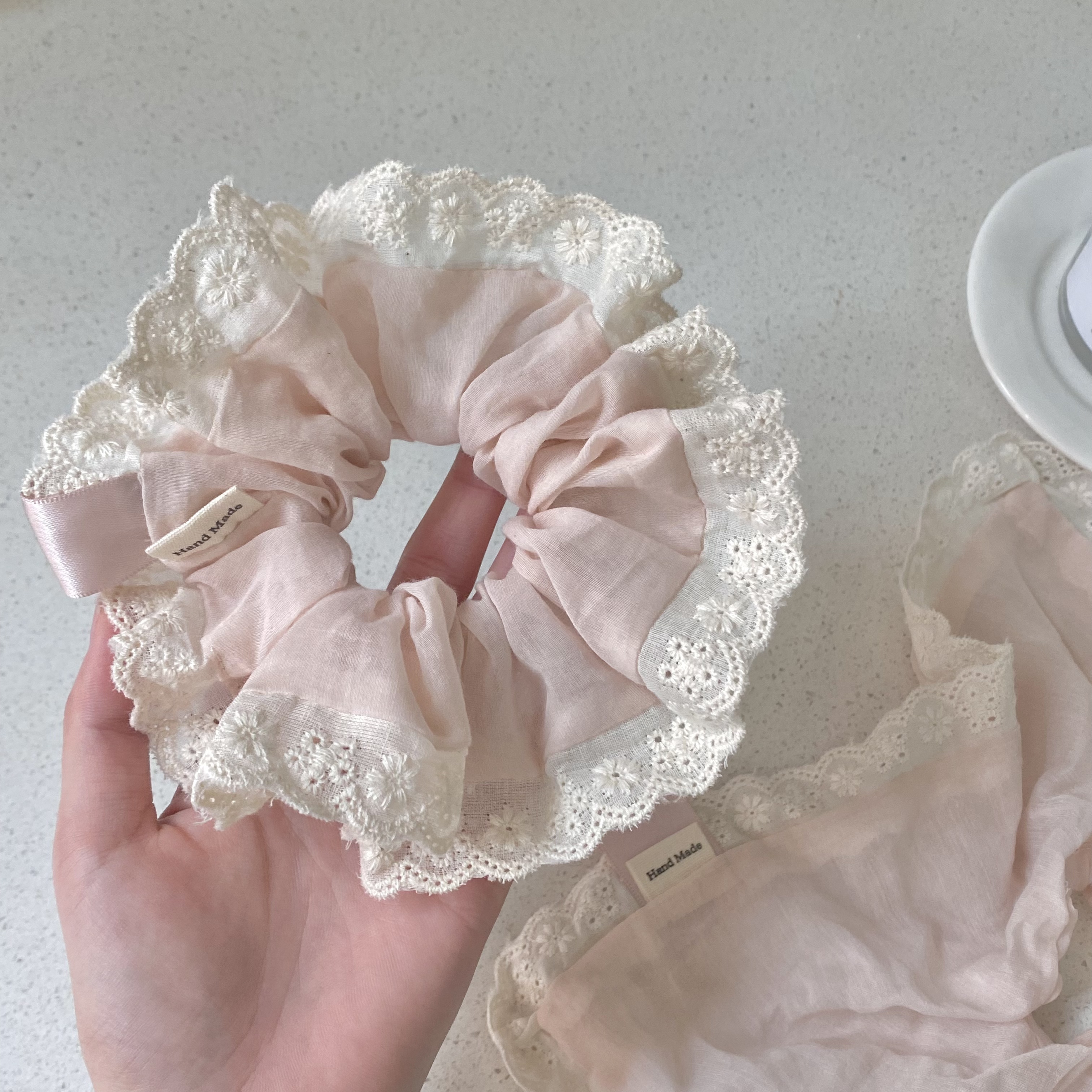 1PC Pink Lace - Trimmed Hair A - Elastic Lace Trim ulasan dan harga
