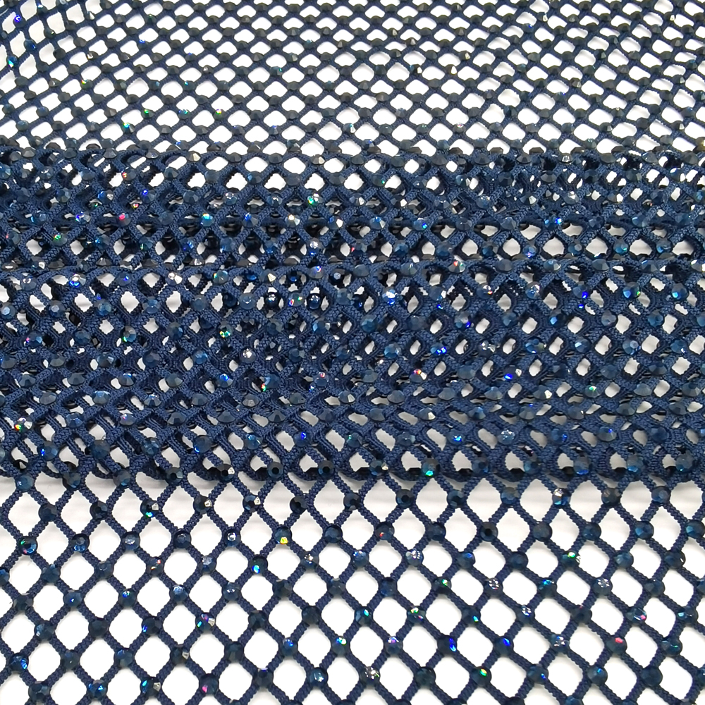 SS10 Rhinestones Mesh Navy Col - Crystal Mesh Fabric ulasan dan harga