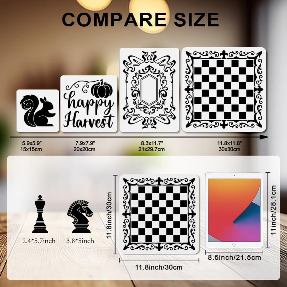 2Pcs Chess Pieces Stencil Lace - Guipure Lace Panel ulasan dan harga