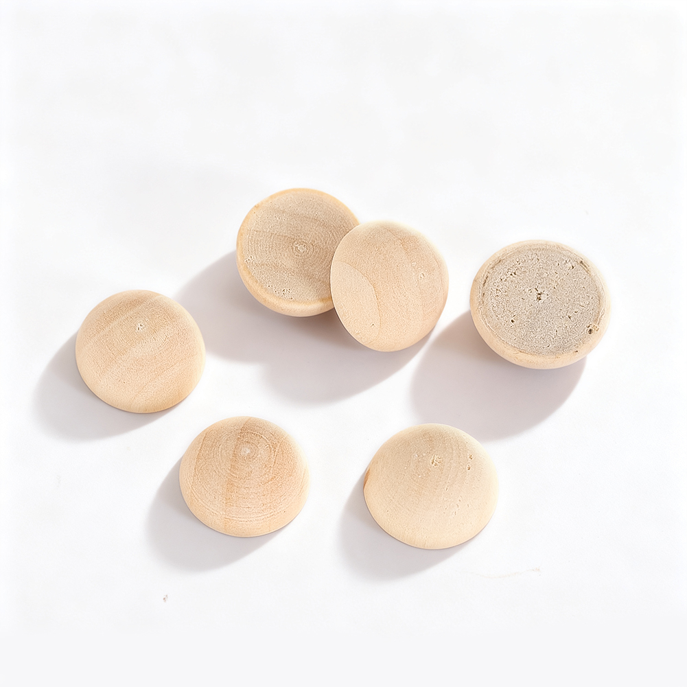 D2 50Pcs 15mm Half Wood Balls  - Craft Embellishment ulasan dan harga