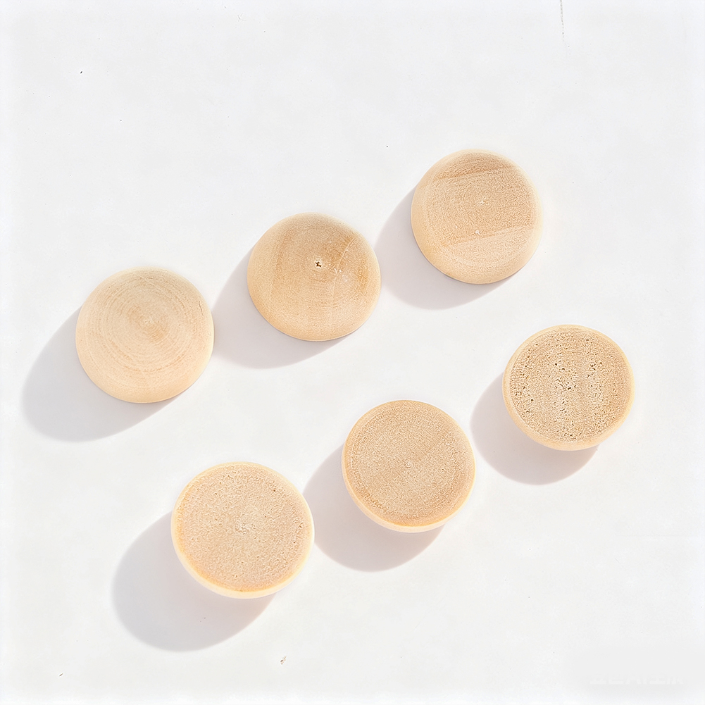 D2 50Pcs 15mm Half Wood Balls  - Craft Embellishment ulasan dan harga