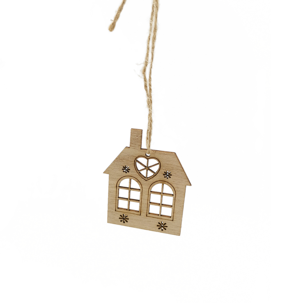 10pcs Wooden Hollow House Cuto - Christmas Craft Embellishment ulasan dan harga