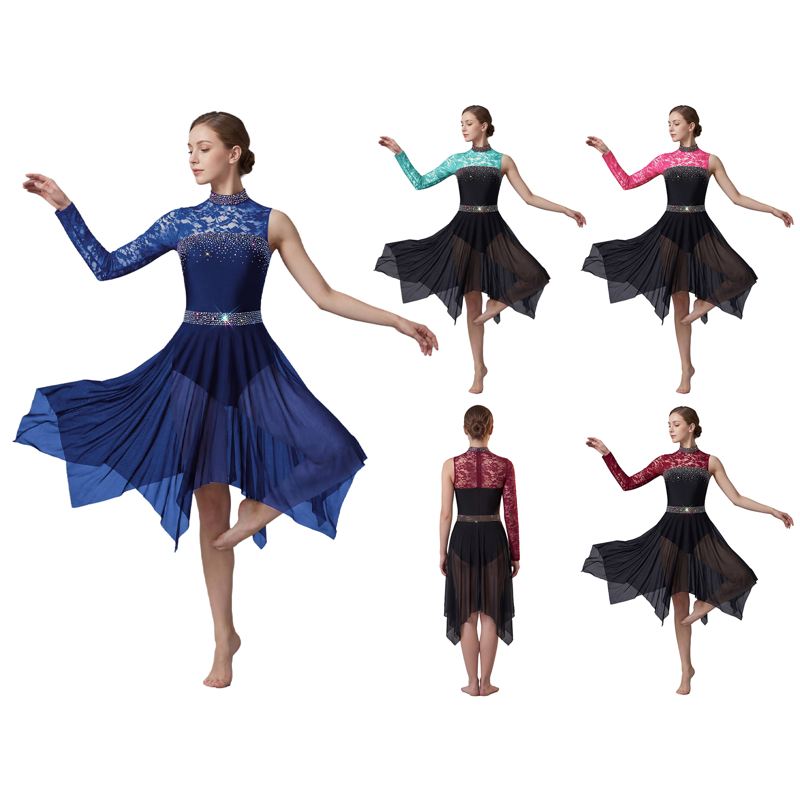 Women Lyrical Figure Skating D - Rhinestone Banding Trim ulasan dan harga
