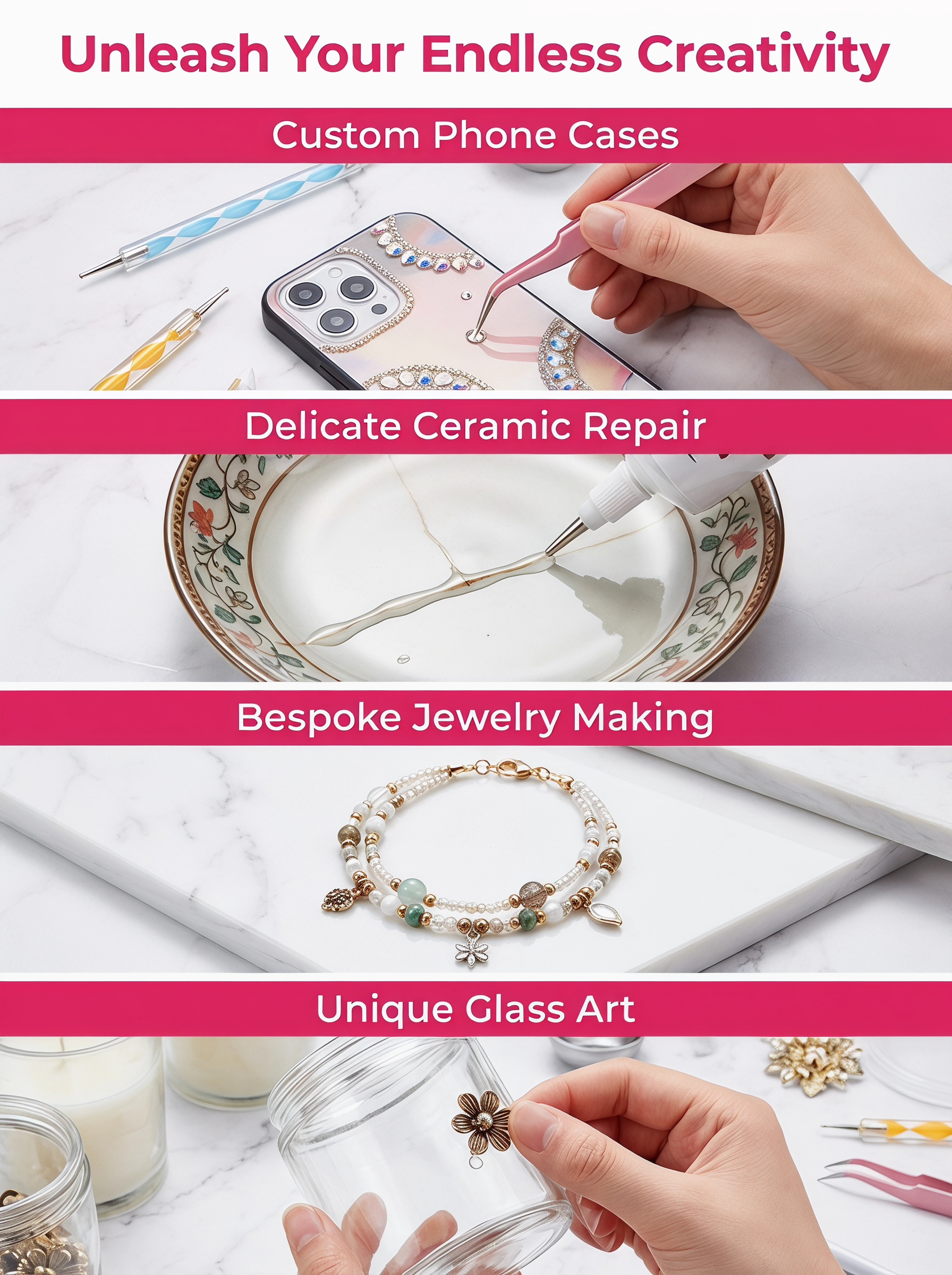 3Pcs Transparent Invisible Jew - Embellishment Glue Craft ulasan dan harga