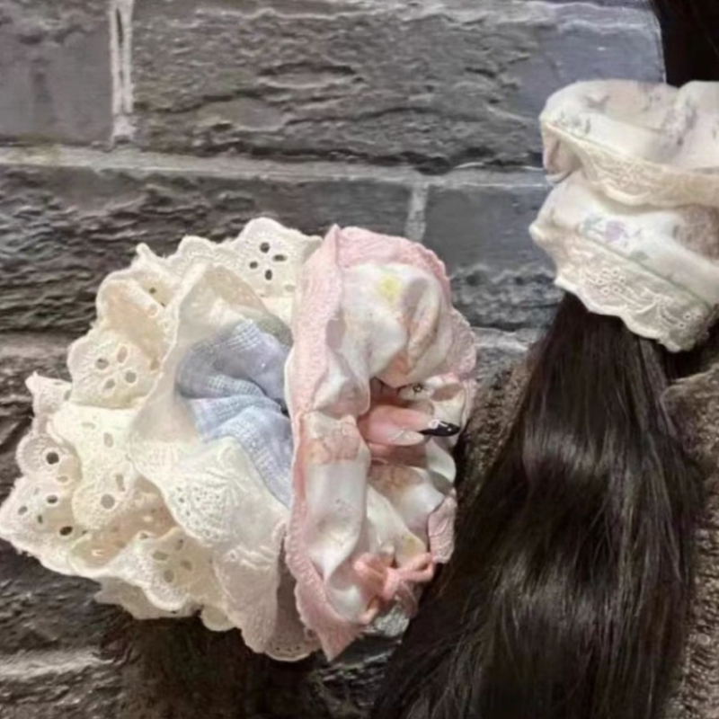 Women's Sweet Elastic Hair Ban - Elastic Lace Trim ulasan dan harga