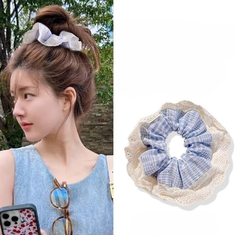 Women's Sweet Elastic Hair Ban - Elastic Lace Trim ulasan dan harga