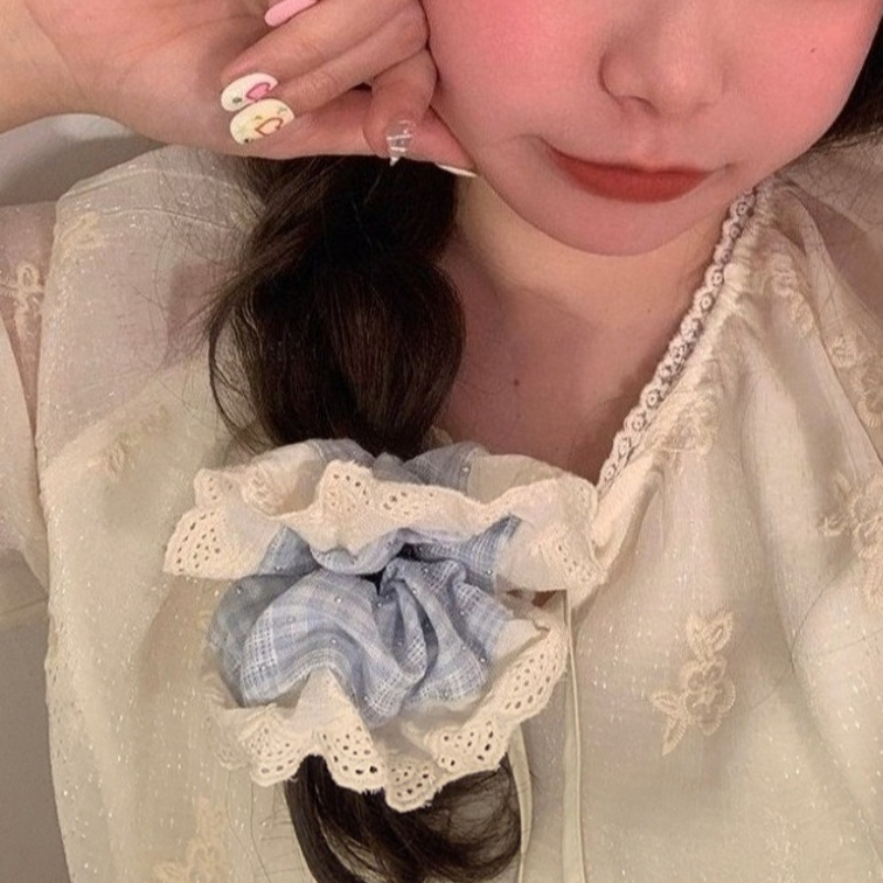 Women's Sweet Elastic Hair Ban - Elastic Lace Trim ulasan dan harga