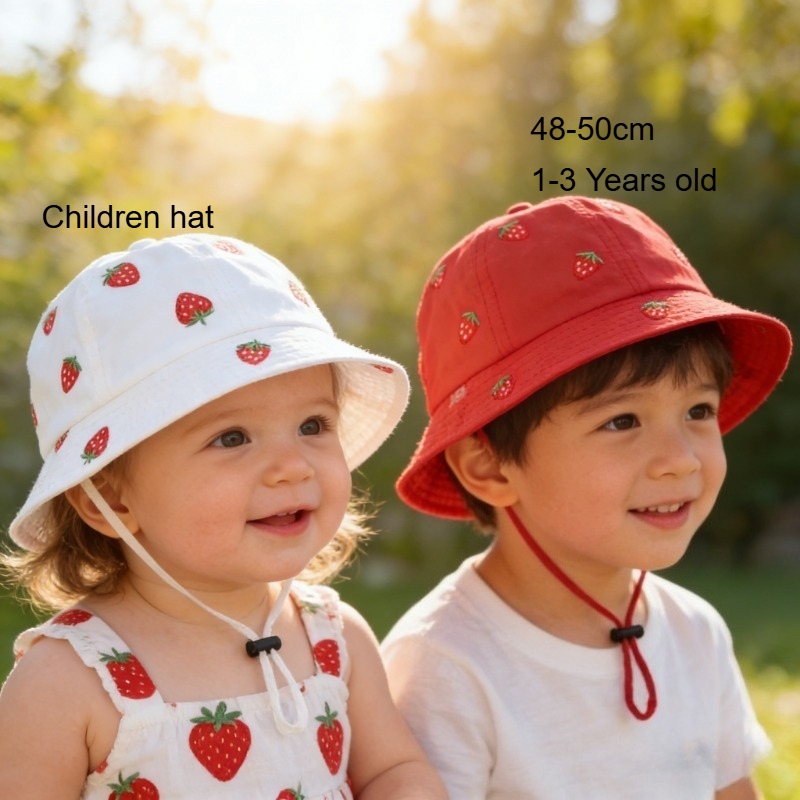 Girl Fisherman Hat with Strawb - Embellish Knit ulasan dan harga