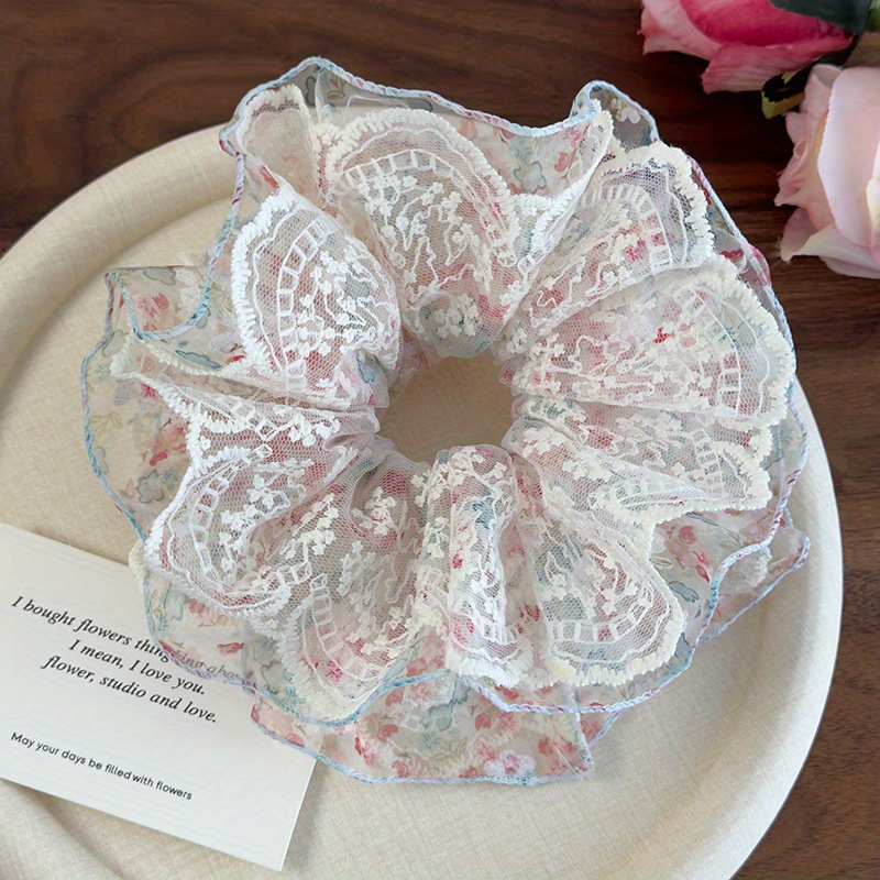 Pink and Green Floral Lace Tri - Elastic Lace Trim ulasan dan harga