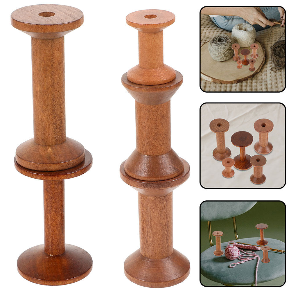 7Pcs Wood Spools Empty Thread  - Embroidery Craft ulasan dan harga