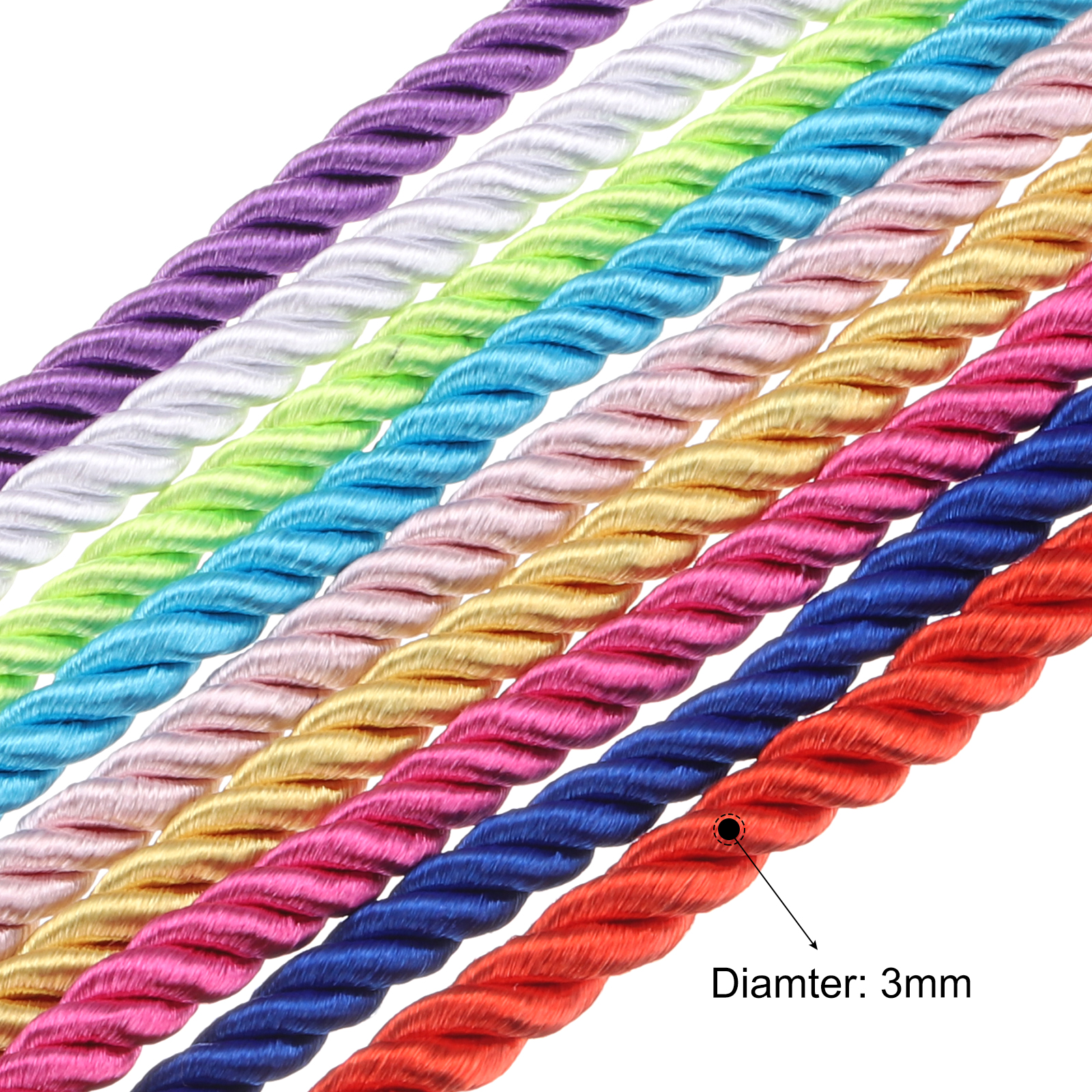 Uxcell 5 Yard 3mm Twisted Cord - Cord Trim Twisted ulasan dan harga