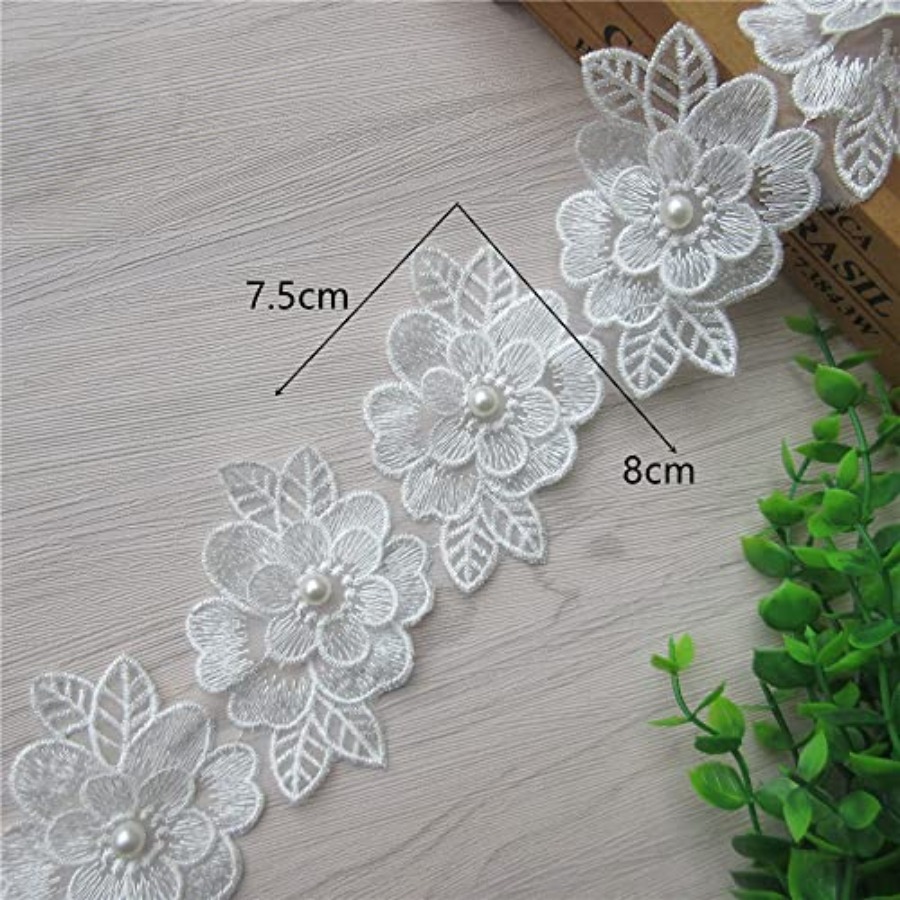 2 Yards 3D Flower Lace Trim Pe - Lace Ribbon Trim ulasan dan harga