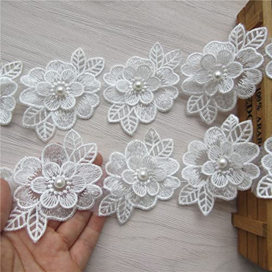 2 Yards 3D Flower Lace Trim Pe - Lace Ribbon Trim ulasan dan harga
