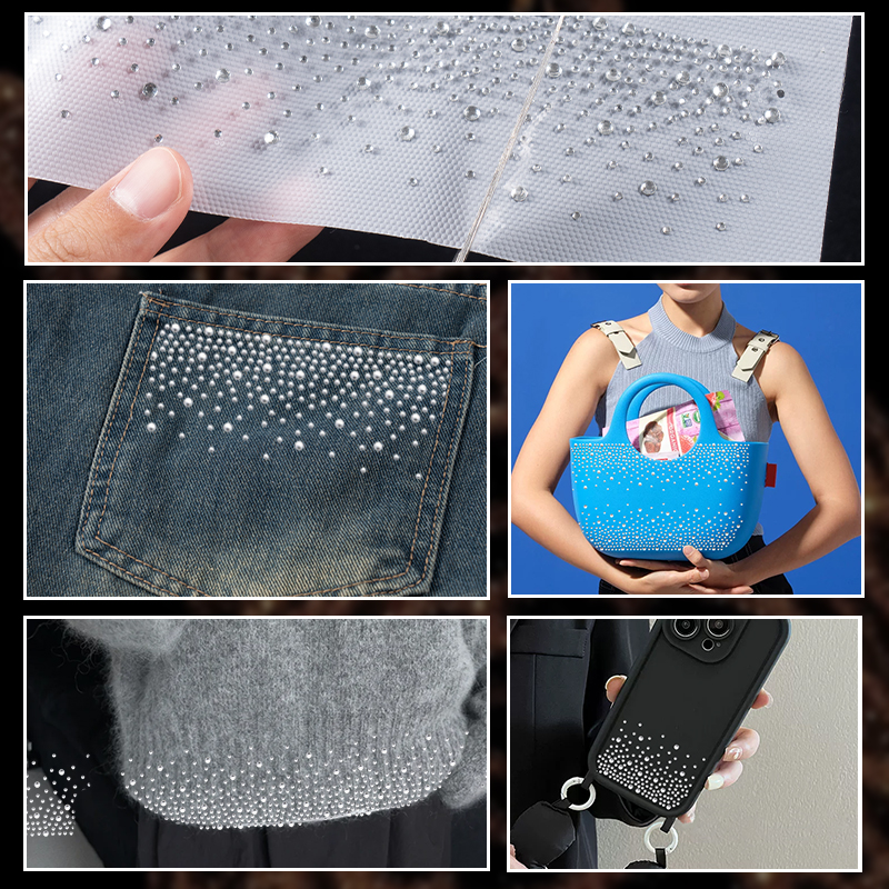 1/2/4Pcs 3Row Hotfix Rhineston - Hotfix Rhinestone Sheet ulasan dan harga
