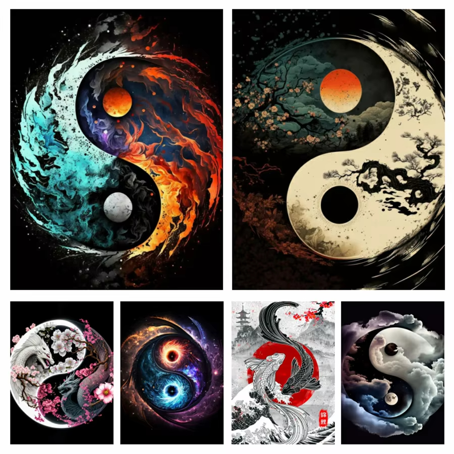 1PC frameless Yin Yang Tree 5D - Embroidery Embellishments ulasan dan harga
