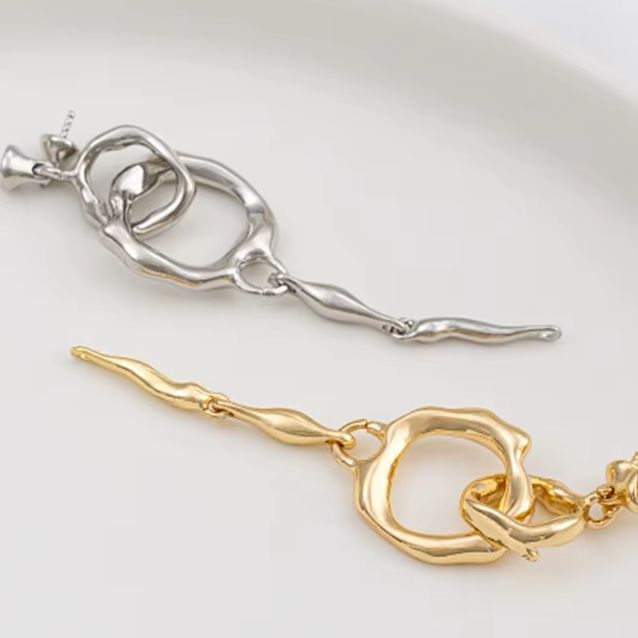 14K Gold-Plated Double-Ring Ne - Pearl Trim Chain ulasan dan harga