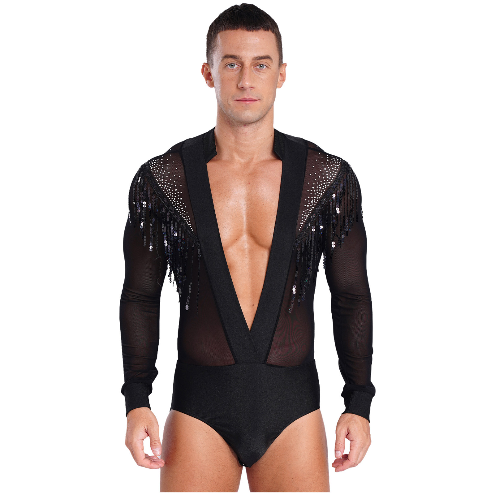 Mens Latin Salsa Dance Perform - Rhinestone Banding Trim ulasan dan harga