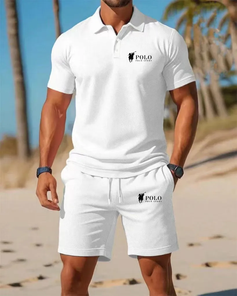 Men's Polo Shirt Set Summer Qu - Embellish Knit ulasan dan harga