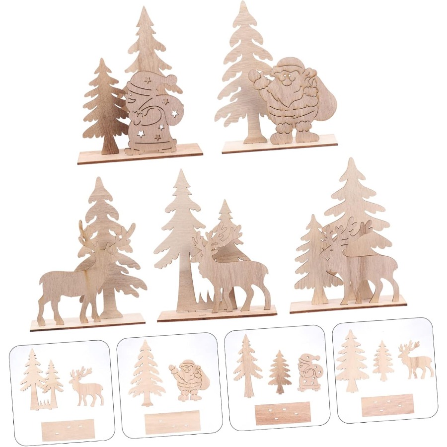 Wooden Ornaments Craft Predril - Christmas Craft Embellishment ulasan dan harga