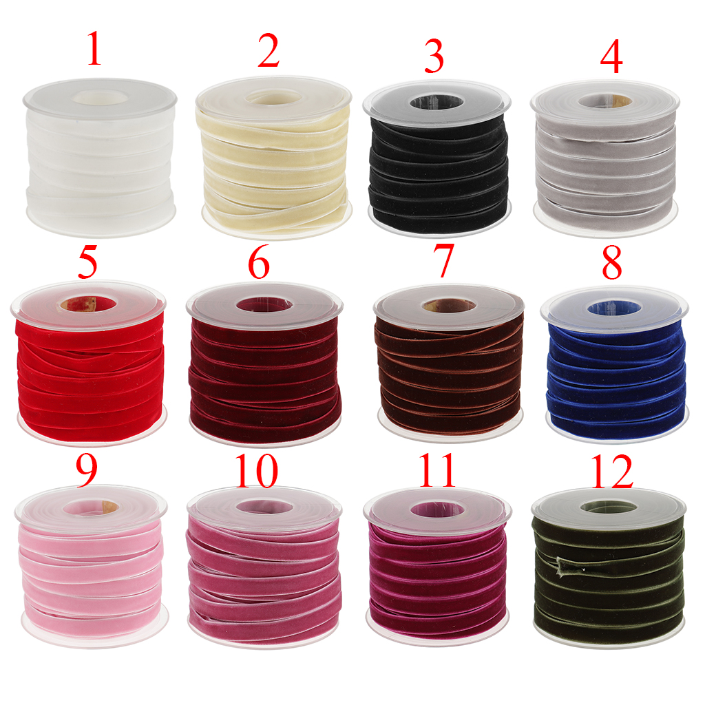 20 Yard 10mm Wide Velvet Ribbo - Velvet Ribbon Roll ulasan dan harga